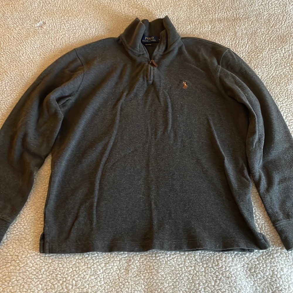 Polo Ralph Lauren 1/4 quarter zip sweater in dark grey